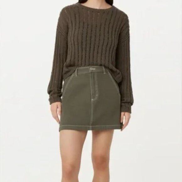 Frank & Oak Olive Mini Skirt - Picture 1 of 6